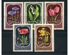 1951 - LOTTO/13850 - UNGHERIA - FIORI 5v. - ling. 1951 - LOTTO/13850 - UNGHERIA - FIORI 5v. - ling.