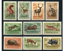 1953 - LOTTO/13885 - UNGHERIA - POSTA AEREA - ANIMALI 10v. - NUOVI 1953 - LOTTO/13885 - UNGHERIA - POSTA AEREA - ANIMALI 10v. - NUOVI