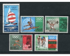 1968 - LOTTO/14024 - BELGIO - OLIMPIADI MESSICO 5v. - NUOVI