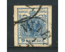 1850 - LOTTO/14106 - AUSTRIA - 9 Kr. AZZURRO - USATO 1850 - LOTTO/14106 - AUSTRIA - 9 Kr. AZZURRO - USATO