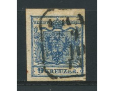 1850 - LOTTO/14107 - AUSTRIA - 9 Kr. AZZURRO - USATO 1850 - LOTTO/14107 - AUSTRIA - 9 Kr. AZZURRO - USATO