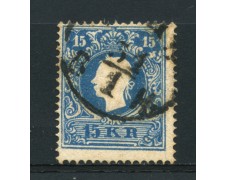 1859 - LOTTO/14109 - AUSTRIA - 15 Kr. AZZURRO - USATO 1859 - LOTTO/14109 - AUSTRIA - 15 Kr. AZZURRO - USATO