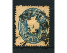 1860 - LOTTO/14117 - AUSTRIA - 15 Kr. AZZURRO - USATO 1860 - LOTTO/14117 - AUSTRIA - 15 Kr. AZZURRO - USATO
