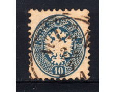 1863/64 - LOTTO/14130 - AUSTRIA - 10 Kr.AZZURRO - USATO 1863/64 - LOTTO/14130 - AUSTRIA - 10 Kr.AZZURRO - USATO
