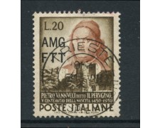 1951 - LOTTO/14695 - TRIESTE A - 20 Lire PIERO VANNUCCI PERUGINO - USATO