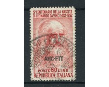 1952 - LOTTO/14709 - TRIESTE A - 80 Lire LEONARDO DA VINCI - USATO
