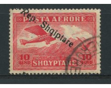 1927 - LOTTO/15076 - ALBANIA - POSTA AEREA 10q. SOPRASTAMPATO - USATO 1927 - LOTTO/15076 - ALBANIA - POSTA AEREA 10q. SOPRASTAMPATO - USATO