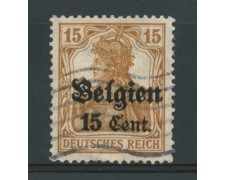 GERMANIA - BELGIO - 1916/18 - LOTTO/15107 - 15c. su 15p. BISTRO - USATO