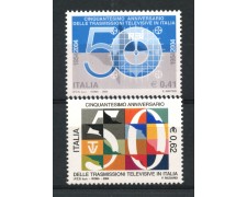 2004 - LOTTO/15151 - REPUBBLICA  - CINQUANTENARIO TELEVISIONE 2v. - NUOVI