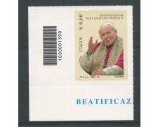 2011 - LOTTO/15394CB - PAPA GIOVANNI PAOLO II° - CODICE A BARRE