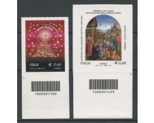 2012 -  LOTTO/15461CB - REPUBBLICA - NATALE 2v. - CODICE A BARRE