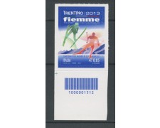 2013 - LOTTO/15467CB - REPUBBLICA - CAMPIONATI DI SCI - CODICE A BARRE