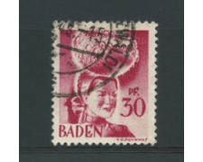 1948 - GERMANIA - BADEN - LOTTO/16241 - 30P. LILLA USATO 1948 - GERMANIA - BADEN - LOTTO/16241 - 30P. LILLA USATO