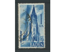 1948 - GERMANIA - BADEN - LOTTO/16245 - 1 dm. AZZURRO  USATO