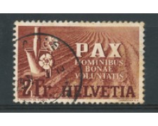1945 - LOTTO/16295 - SVIZZERA - 2 FRANCHI PAX - USATO 1945 - LOTTO/16295 - SVIZZERA - 2 FRANCHI PAX - USATO