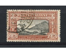 1923 - LOTTO/16347 - REGNO - 50c. A. MANZONI - USATO F.to SORANI