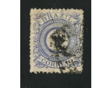 1884/88 - LOTTO/16587 - BRASILE - 50r. BLU STEMMA - USATO 1884/88 - LOTTO/16587 - BRASILE - 50r. BLU STEMMA - USATO