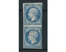 1854 - LOTTO/16676 - FRANCIA - 20c. AZZURRO COPPIA - USATI 1854 - LOTTO/16676 - FRANCIA - 20c. AZZURRO COPPIA - USATI