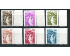 1981 - LOTTO/17444 - FRANCIA - SABINE 6v. GOMMA NORMALE - NUOVI 1981 - LOTTO/17444 - FRANCIA - SABINE 6v. GOMMA NORMALE - NUOVI