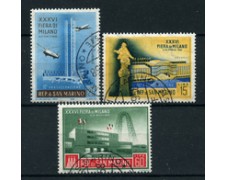 1958 - LOTTO/17563 - SAN MARINO - FIERA DI MILANO 3v. - USATI 1958 - LOTTO/17563 - SAN MARINO - FIERA DI MILANO 3v. - USATI