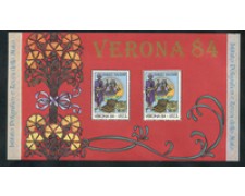 1984 ITALIA - LOTTO/1770 - VERONA 84 - FOGLIETTO ERINNOFILO 1984 ITALIA - LOTTO/1770 - VERONA 84 - FOGLIETTO ERINNOFILO