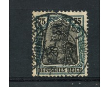 1916/20 - LOTTO/17714 - GERMANIA - 75p. VERDE NERO - PERFIN USATO 1916/20 - LOTTO/17714 - GERMANIA - 75p. VERDE NERO - PERFIN USATO