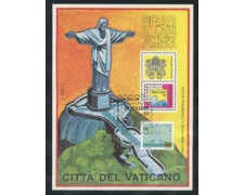 1983 CITTA DEL VATICANO - LOTTO/1775 - BRASILIANA 83 - FOGLIETTO ERINNOFILO USATO 1983 CITTA DEL VATICANO - LOTTO/1775 - BRASILIANA 83 - FOGLIETTO ERINNOFILO USATO