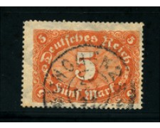 1922 - LOTTO/17781 -  GERMANIA REICH - 5m. BRUNO ARANCIO - USATO