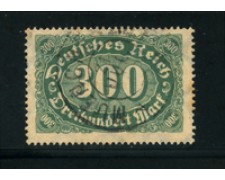 1922 - LOTTO/17790 - GERMANIA REICH - 300m. VERDE SU CAMOSCIO - USATO 1922 - LOTTO/17790 - GERMANIA REICH - 300m. VERDE SU CAMOSCIO - USATO