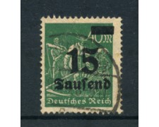 1923 - LOTTO/17865 - GERMANIA REICH - 15t. su 40m. VERDE - USATO 1923 - LOTTO/17865 - GERMANIA REICH - 15t. su 40m. VERDE - USATO