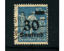 1923 - LOTTO/17869 - GERMANIA REICH - 30t.su 10m. AZZURRO - USATO 1923 - LOTTO/17869 - GERMANIA REICH - 30t.su 10m. AZZURRO - USATO