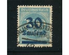 1923 - LOTTO/17870 - GERMANIA REICH - 30t. su 200m. AZZURRO - USATO 1923 - LOTTO/17870 - GERMANIA REICH - 30t. su 200m. AZZURRO - USATO