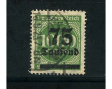 1923 - LOTTO/17872 - GERMANIA REICH - 75t. su 1000m. VERDE - USATO 1923 - LOTTO/17872 - GERMANIA REICH - 75t. su 1000m. VERDE - USATO