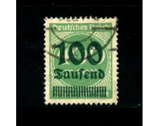 1923 - LOTTO/17874 - GERMANIA REICH - 100t. su 400m. VERDE - USATO 1923 - LOTTO/17874 - GERMANIA REICH - 100t. su 400m. VERDE - USATO