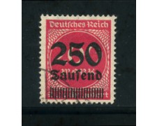 1923 - LOTTO/17877 - GERMANIA REICH - 250t. su 200m. ROSSO - USATO 1923 - LOTTO/17877 - GERMANIA REICH - 250t. su 200m. ROSSO - USATO