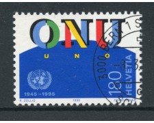 1995 - LOTTO/18666 - SVIZZERA -  50°  ONU - QUARTINA USATA
