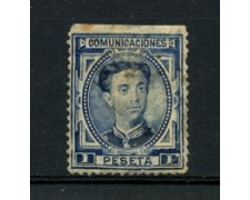1876 - LOTTO/18669A - SPAGNA -  1 PTA. AZZURRO  RE ALFONSO XII° - USATO