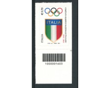 2014 - LOTTO/19154CB- REPUBBLICA - CENTENARIO C.O.N.I NUOVO CODICE A BARRE