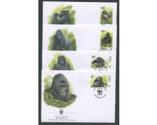 2002 - LOTTO/19306B - CONGO REPUBBLICA - GORILLA  4 FDC.