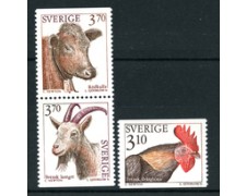 1995 - LOTTO/19432 - SVEZIA - ANIMALI D'ALLEVAMENTO 3v. - NUOVI
