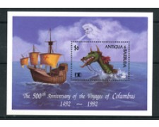 1992 - LOTTO/19491 - ANTIGUA & BARBUDA - 500° ANNIVERSARIO C.COLOMBO - FOGLIETTO NUOVO 1992 - LOTTO/19491 - ANTIGUA & BARBUDA - 500° ANNIVERSARIO C.COLOMBO - FOGLIETTO NUOVO