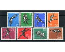 1962 - YUGOSLAVIA - LOTTO/19662 - ATLETICA 8v. - NUOVI 1962 - YUGOSLAVIA - LOTTO/19662 - ATLETICA 8v. - NUOVI