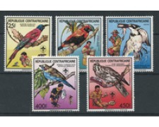 1988 - REP. CENTROAFRICANA - LOTTO/20100 - FAUNA E SCOUT 5v. - NUOVI 1988 - REP. CENTROAFRICANA - LOTTO/20100 - FAUNA E SCOUT 5v. - NUOVI