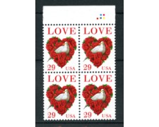 1994 - LOTTO/20305Q - STATI UNITI - LOVE - QUARTINA NUOVI 1994 - LOTTO/20305Q - STATI UNITI - LOVE - QUARTINA NUOVI