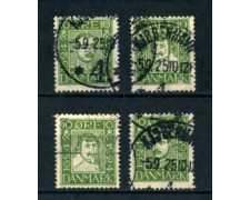 1924 - LOTTO/20505 - DANIMARCA - 10 ore 3° CENTENARIO POSTE 4v. - USATI 1924 - LOTTO/20505 - DANIMARCA - 10 ore 3° CENTENARIO POSTE 4v. - USATI