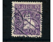 1924 - LOTTO/20506 - DANIMARCA - 15 ore 3° CENTENARIO POSTE - USATO 1924 - LOTTO/20506 - DANIMARCA - 15 ore 3° CENTENARIO POSTE - USATO