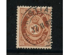 1877 - LOTTO/20525 - NORVEGIA - 20 ore BRUNO GIALLO - USATO 1877 - LOTTO/20525 - NORVEGIA - 20 ore BRUNO GIALLO - USATO