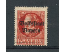 BAVIERA - 1919 - LOTTO/20581 - 15p. VERMIGLIO - USATO BAVIERA - 1919 - LOTTO/20581 - 15p. VERMIGLIO - USATO