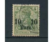 1905 - GERMANIA LEVANTE - LOTTO/20824 - 10pa. SU 5p. VERDE USATO 1905 - GERMANIA LEVANTE - LOTTO/20824 - 10pa. SU 5p. VERDE USATO