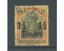 1905 - GERMANIA LEVANTE - LOTTO/20825 - 1 e 1/4 SU 25p. ARANCIO NERO - USATO 1905 - GERMANIA LEVANTE - LOTTO/20825 - 1 e 1/4 SU 25p. ARANCIO NERO - USATO